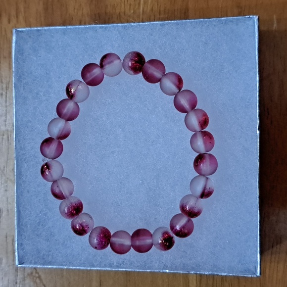 Strawberry Sparkle Matte Crystal Bracelet - Picture 4 of 8